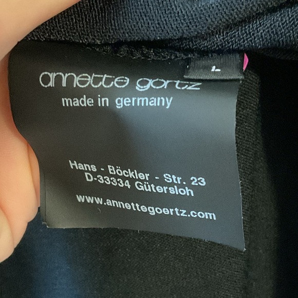 Annette Gortz Black Zipper Sleeve Dress Size Large - Picture 4 of 8